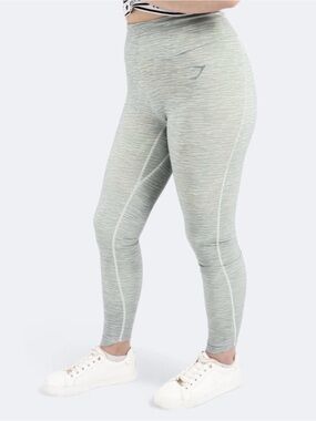 Gymshark Adapt Gray Striped Seamless High Waist Leggings Sz Med Grey Gym